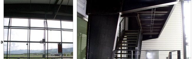 Beautiful Aesthetics looking through Glass StrapLift Hangar Doors