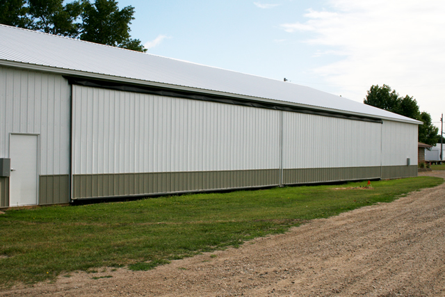 closed hydrualic door on county facility