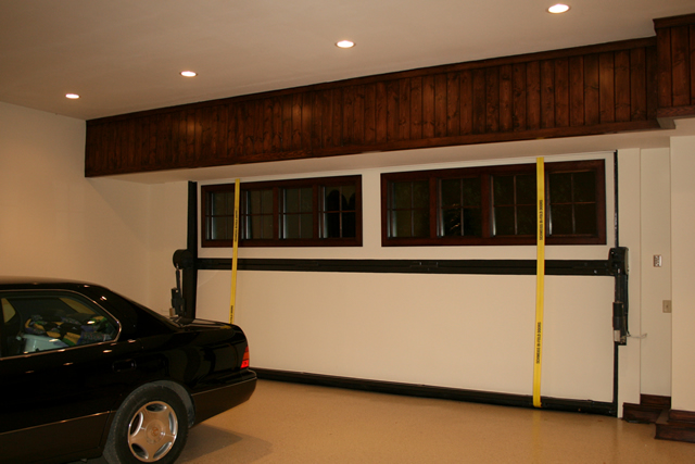 inside closed bifold garage door