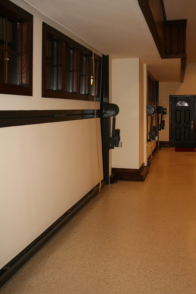 Inside view bifold garage doors