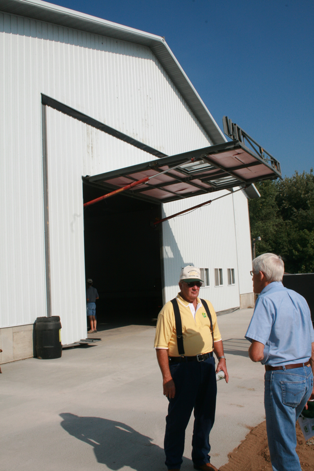 Smaller hydraulic door opened inside larger hydrualic door