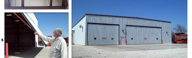 Hinton Equipment Shop has Hydraulic Doors with clean look