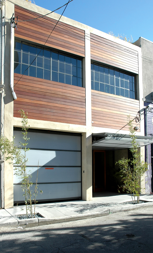 2 bifold doors shield architect's office building