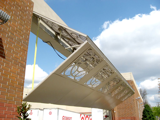 Exterior of bifold gate on Target loading dock