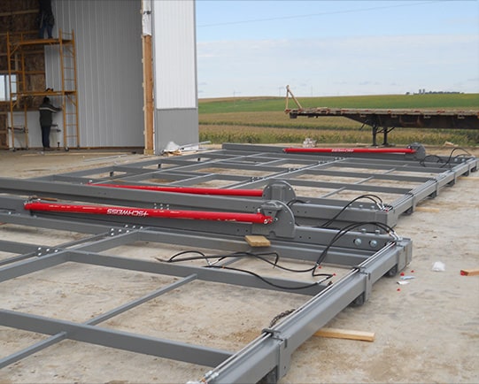 Hydraulic door ready to be hung