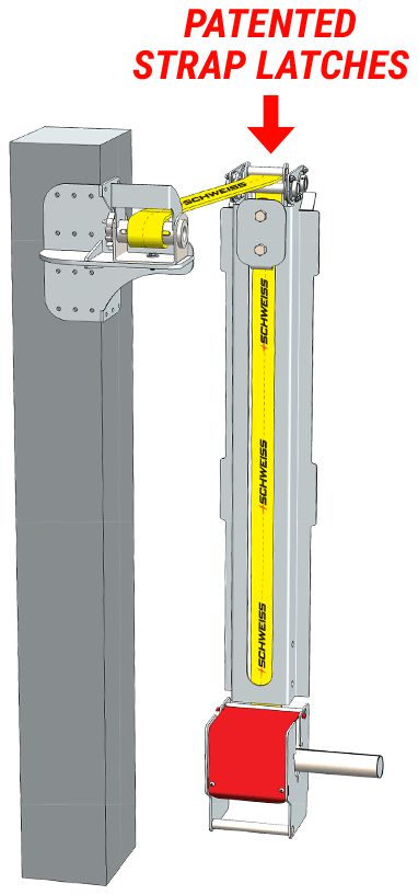 Schweiss patented strap latches do all the latching for you