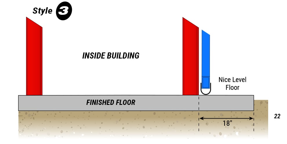 Concrete floor drainage for Schweiss Hydraulic Doors