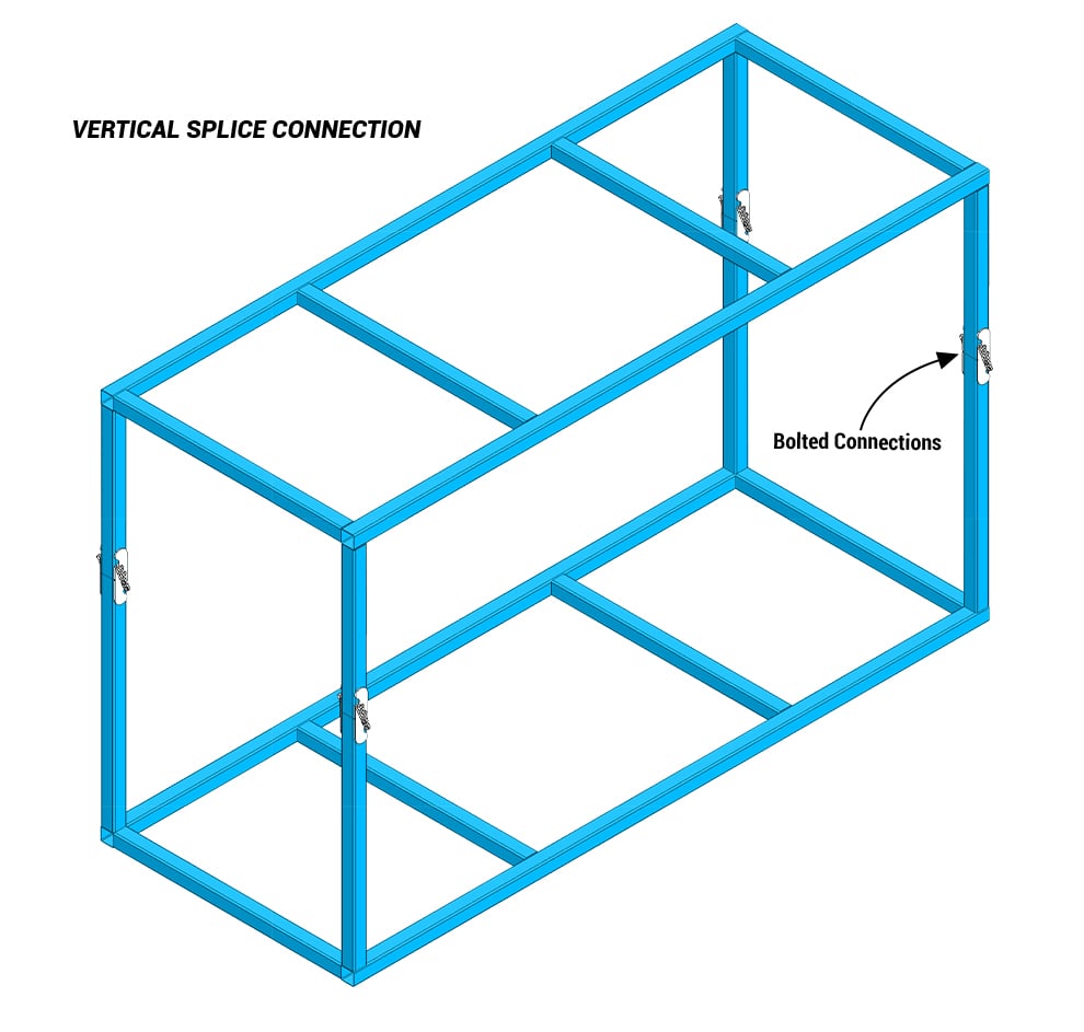 Vertical Splice Connection with Bolted Connections