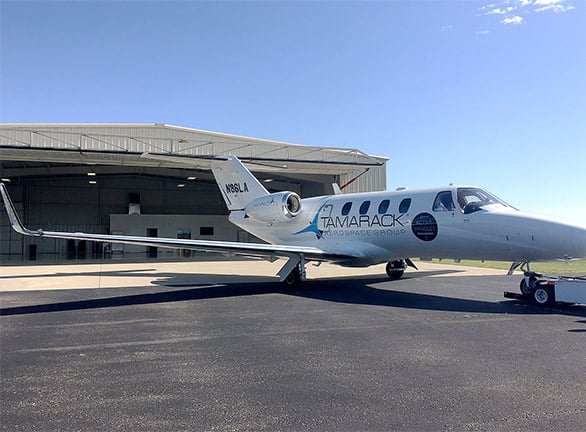 Tennessee hangar has Schweiss One-Piece door large enough for Citation 525S