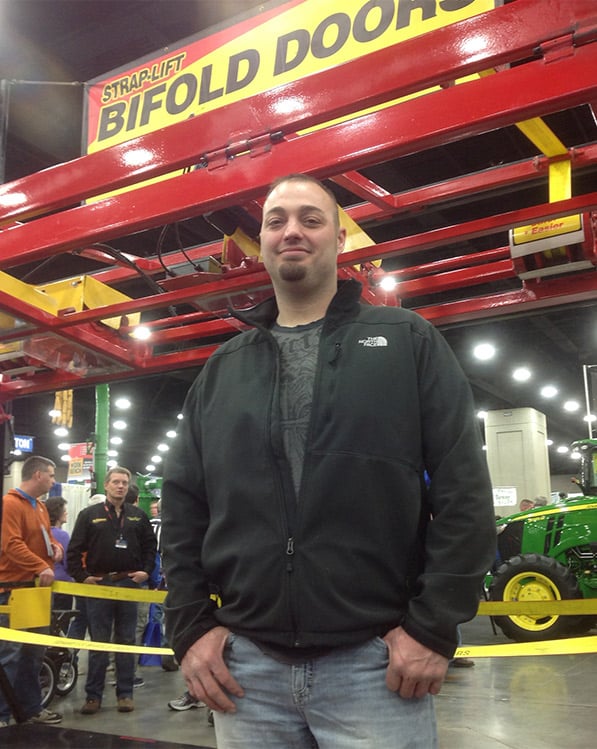 Shane Kellogg remember his first introduction to Schweiss Doors here at the National Farm Machinery show 