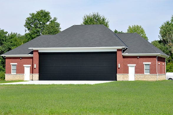 Beautiful hangar door looks seamless as if its one piece