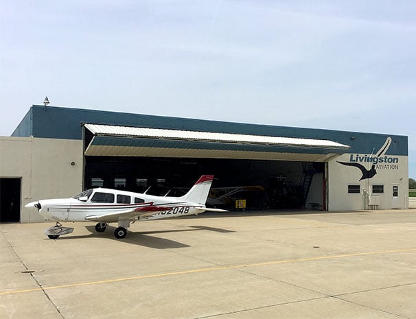 At Waterloo Regional Airport all bifold doors are made by Schweiss Doors including some on corporate jet hangers