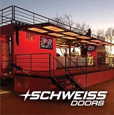 Schweiss Container Doors lights up hydraulic deck or platform