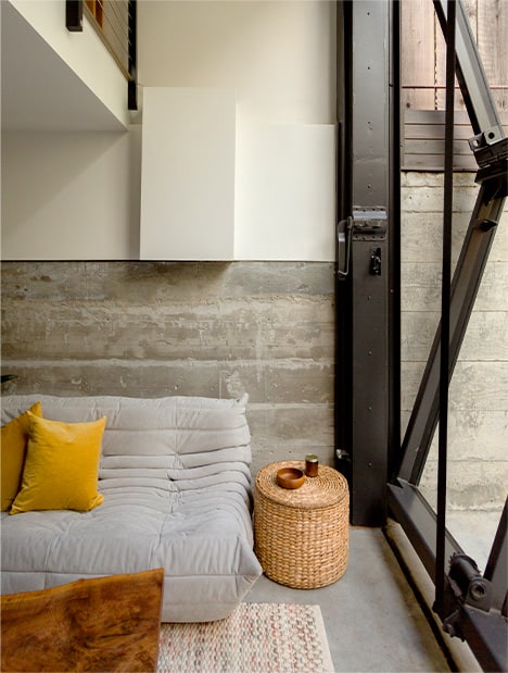 Head-on view of Schweiss bifold door fitted on a designer home from the interior