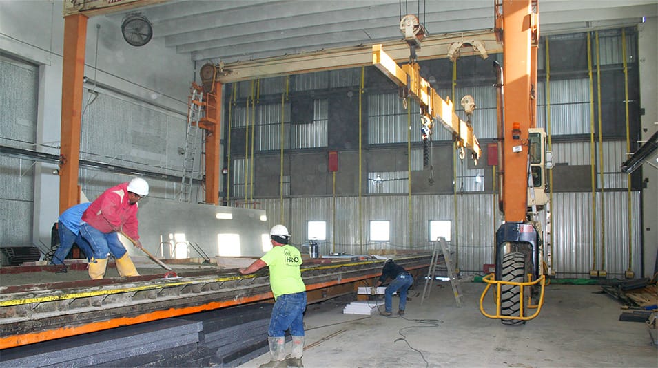 Interior view of Schweiss bifold door fitted on Hanson Silo shown in the closed position