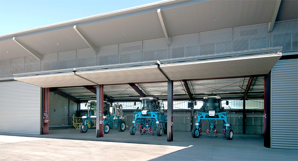 Multiple Schweiss bifold doors fitted at Opus One Winery shown in the open position