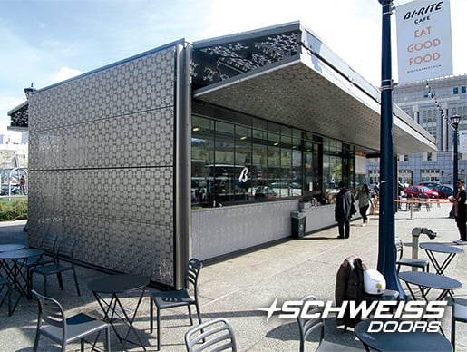 Schweiss Bifold Doors at California Coffe Stand