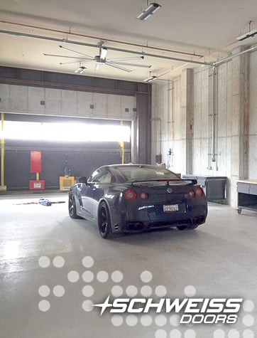 Inside of Truckee Garage with Drive-through garage Doors