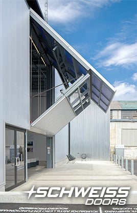 Side view of Bifold Door with overhanging cladding