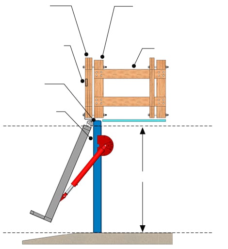 Hydraulic door with flush mounted with Wood Building Bracing