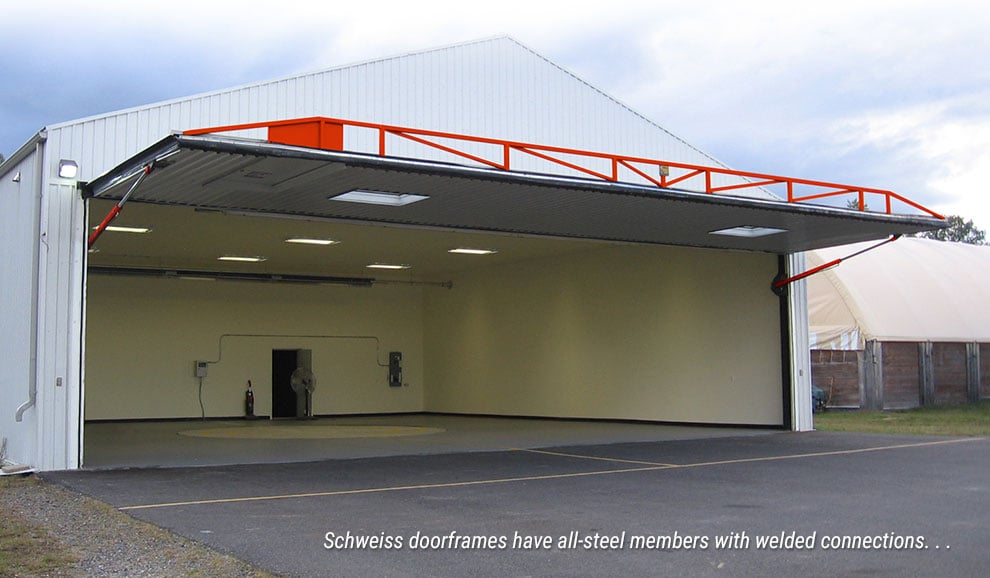 Schweiss builds one-piece doors with all-steel members welded together