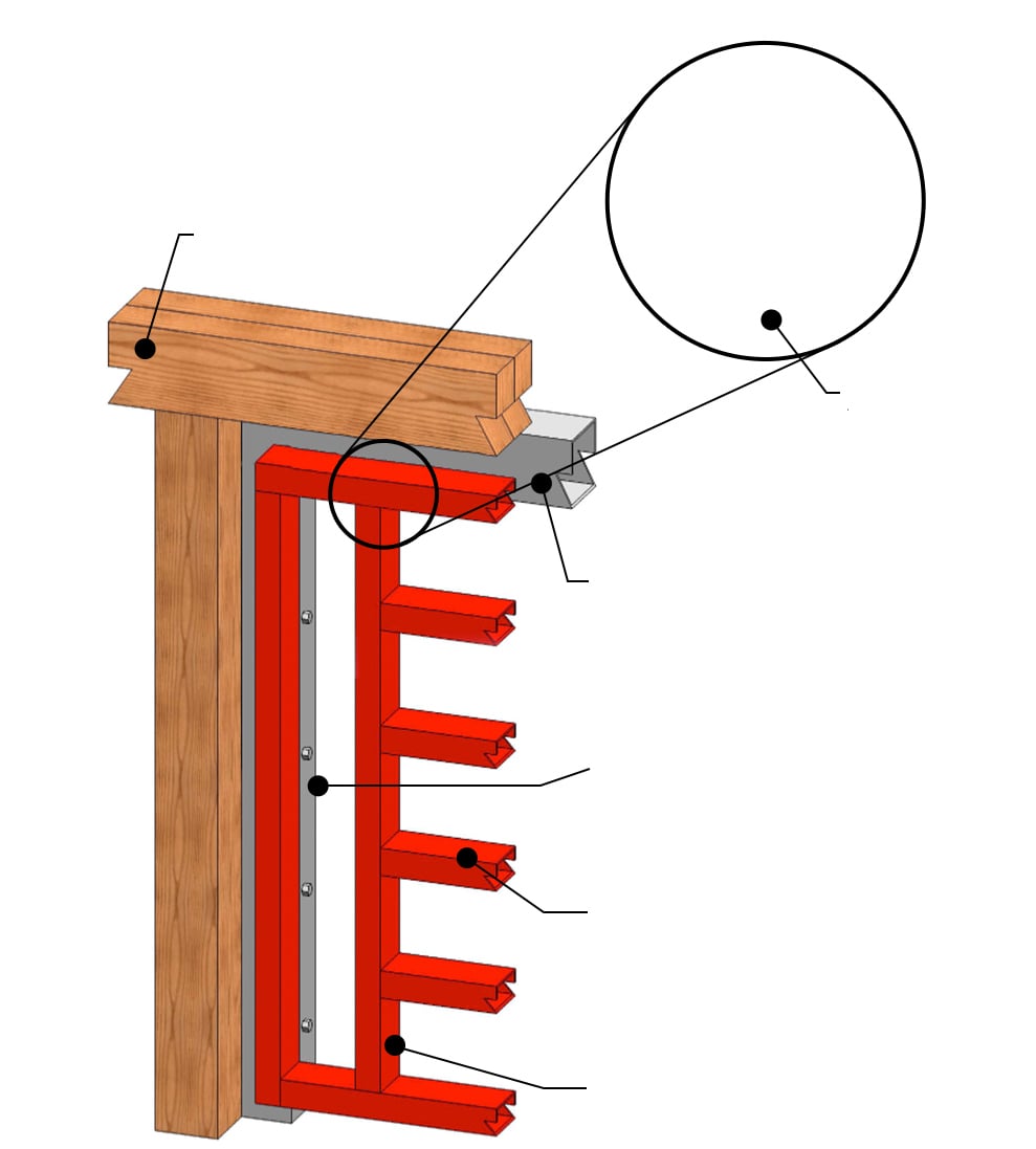 Steel crossmembers welded together make a strong, robust, and secure doorframe