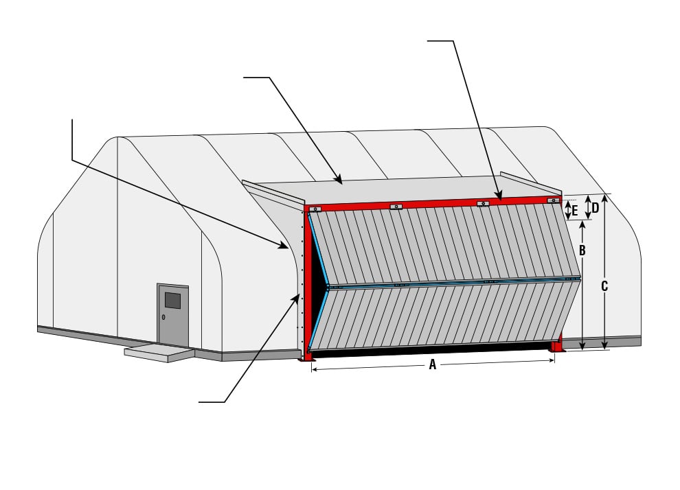Diagram showing sidewall on round roof building