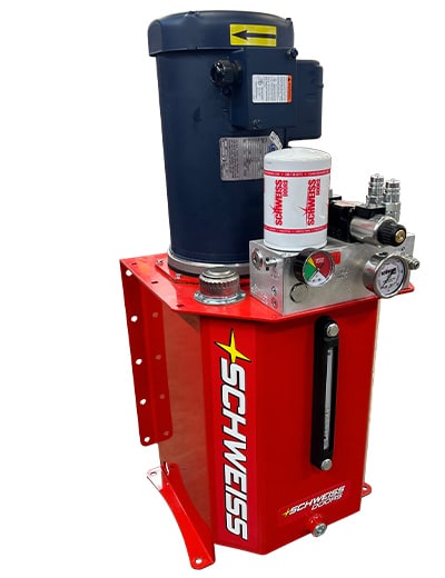 Schweiss vertical hydraulic pumps are one of the many Schweiss mounting styles