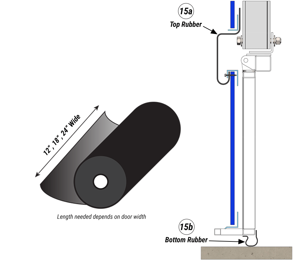 Rubber Seals are available in many sizes for Specialty Hangar Doors