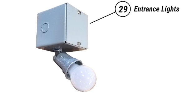 Schweiss entrance light for Schweiss Doors on military hangars
