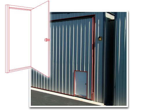 Walkdoors in the doorframe on Schweiss Agriculture and Hangar Doors