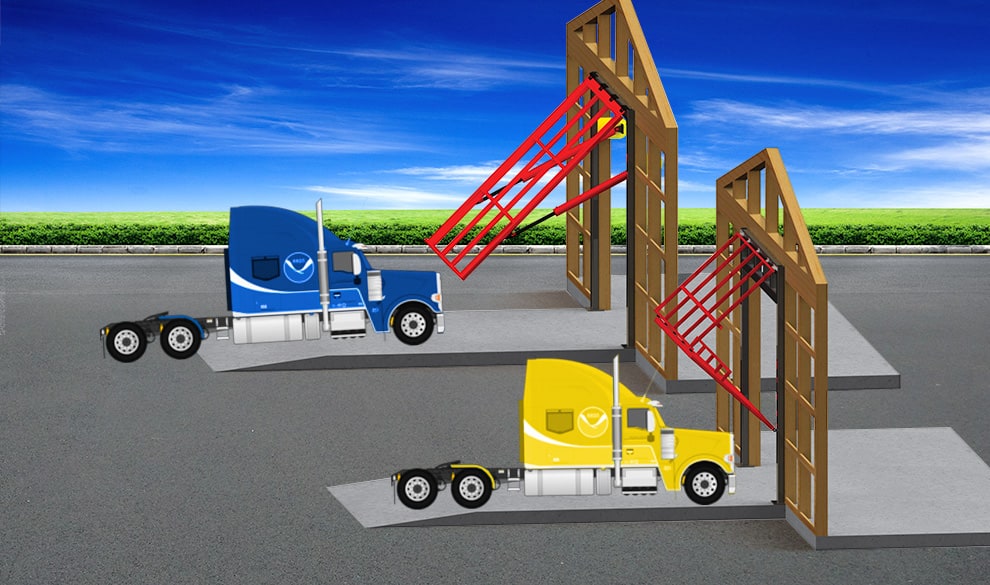 Diagram showing the differences in parking between bifold and hydraulic doors