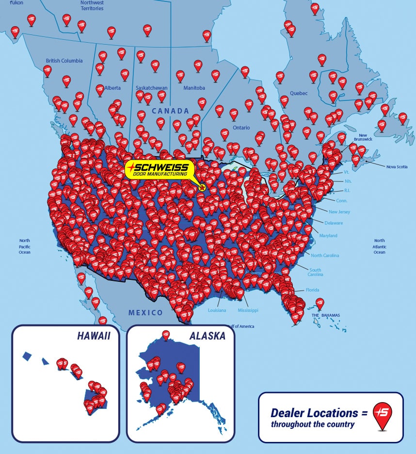 Schweiss Doors has dealers all over North America!