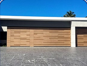 Schweiss bifold door installed on luxury garage in Puerto Rico