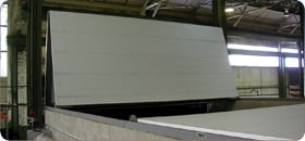 bifold door on snad blasting chamber