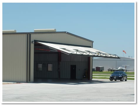 Schweiss Hydraulic Doors provide shade when open