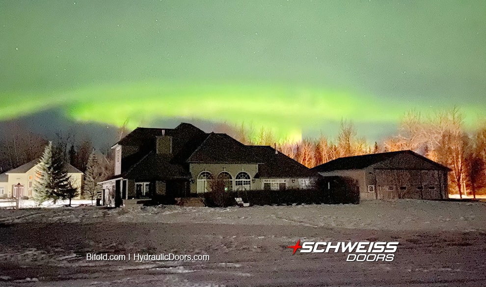 The Mueller's home is in the perfect place to witness the beautiful Aurora Borealis in the winter