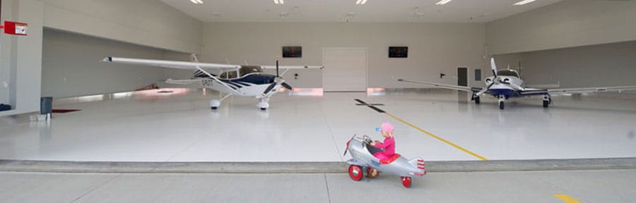Child's plane goes into the hangar