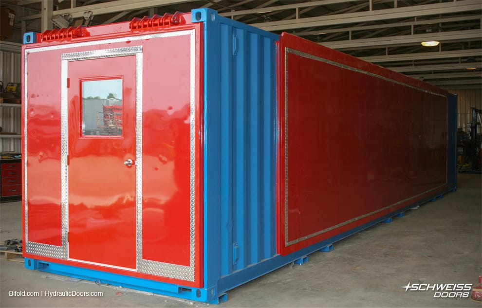 The Schweiss Container with doors closed, ready for transport