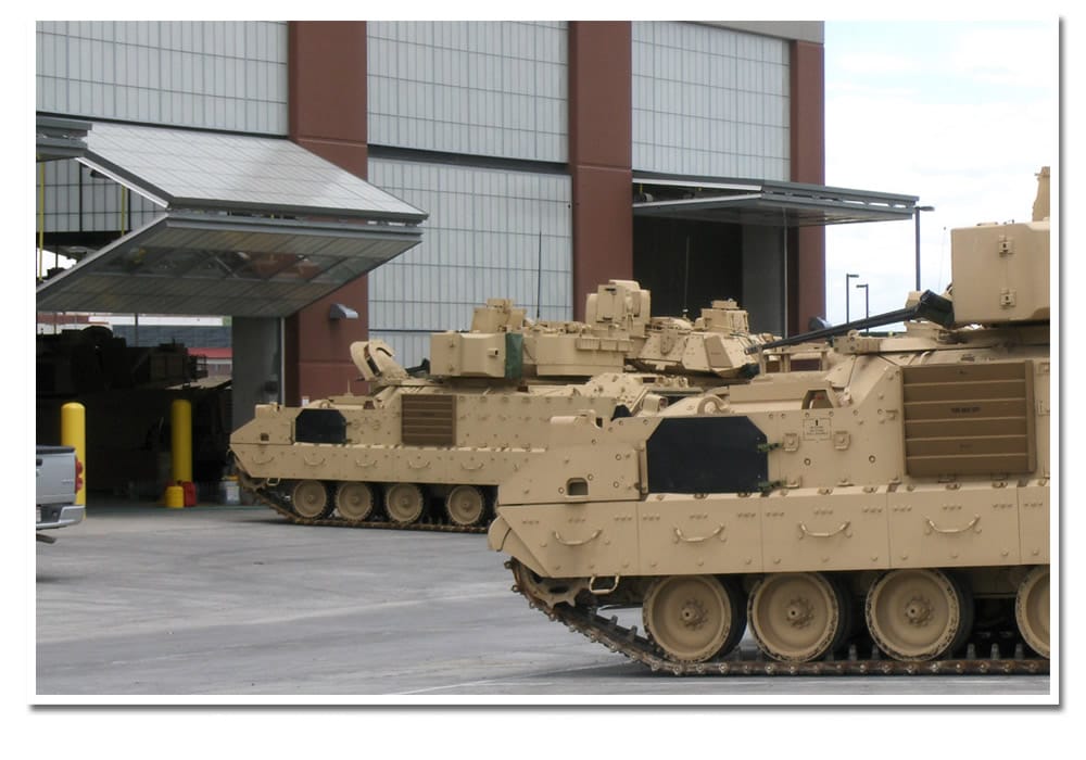 Army Tanks Travel through strap bifold doors