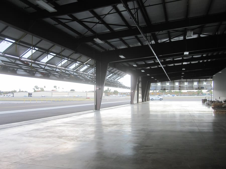 Interior look of Schweiss Hangar Doors opening