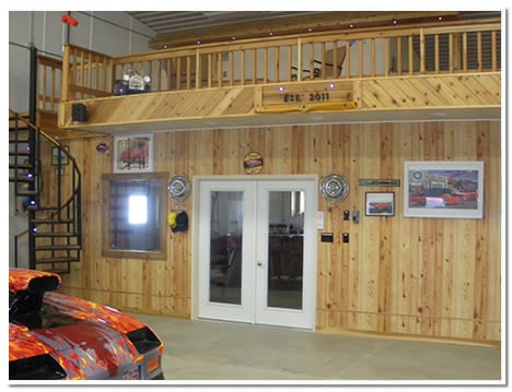 Kitchen and rec-room inside mancave