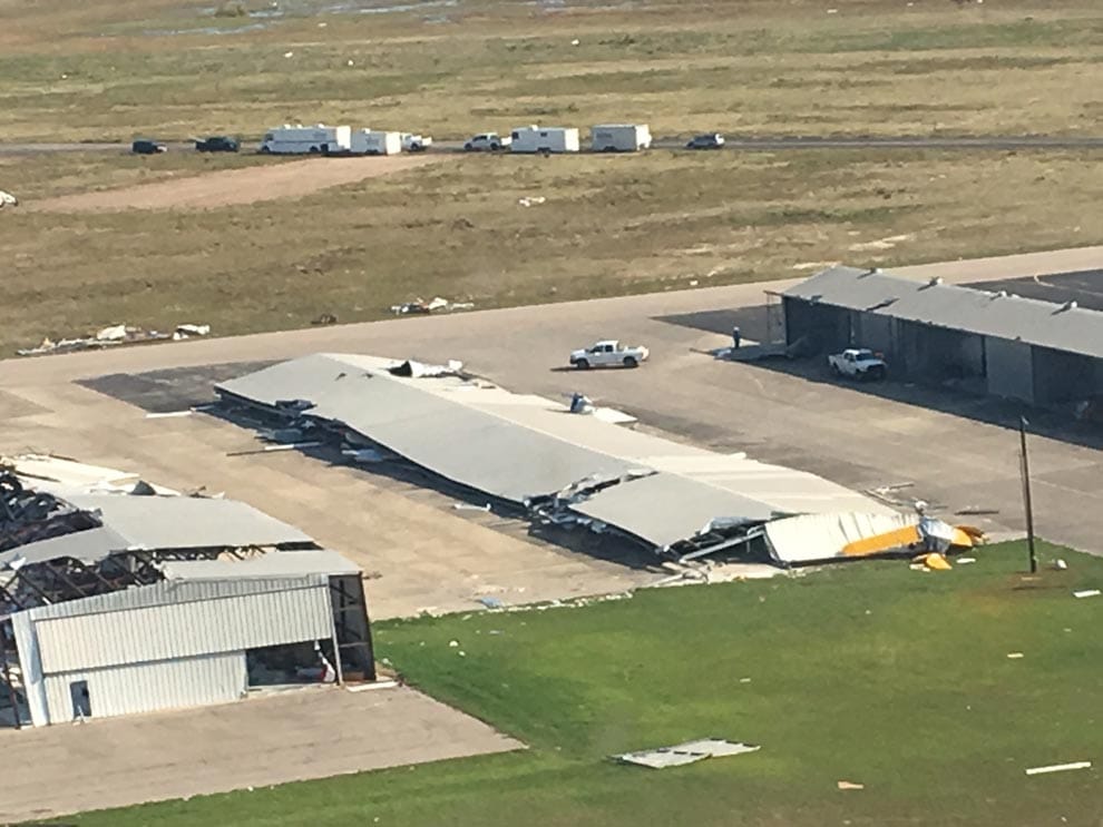 Flattened hangar