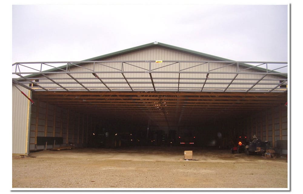 70' wide One-Piece Hydraulic Door on Cold Storage Building