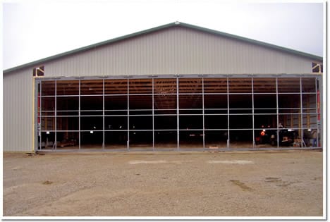 Red Power Cylinders Lift massive door