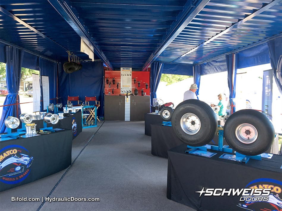 Schweiss hydraulic pump helps transform shipping container to event showroom