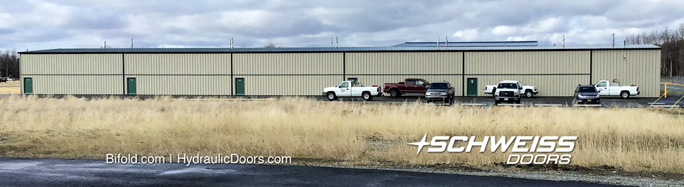 10 T-Hangar in Alaska have 38 ft by 10 ft Bifold Doors installed