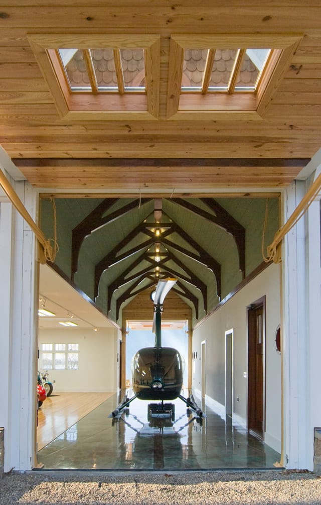 view of drive-through helicopter hangar doors
