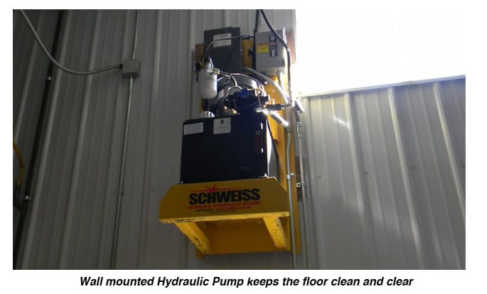 Wall-mounted Hydraulic Door Pump is clean and clear