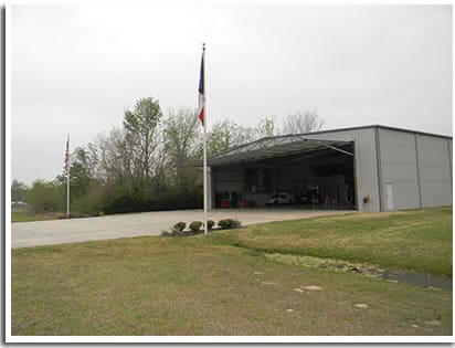 Big Schweiss Hydraulic Door open on the giant hangar